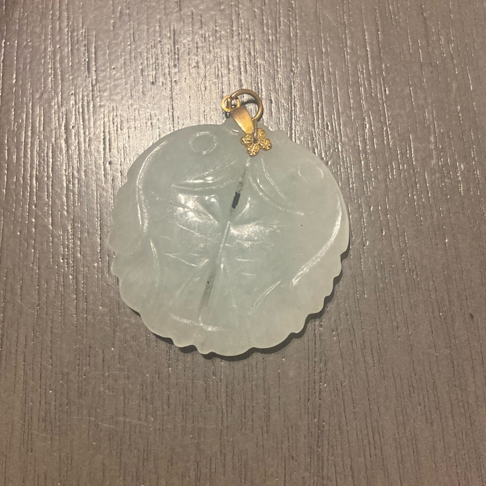 Vintage Two Fish Asian Jade Pendant